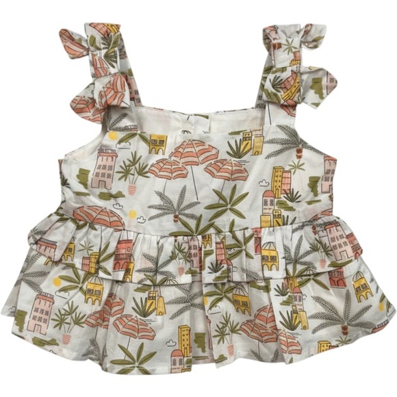 Janie and Jack Other - Janie and Jack Baby Girls Coastal Print Peplum Top Bow Straps 6-12M NWT GIFT